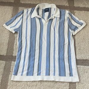 Abercrombie & Fitch Striped Johnny Collar Polo
